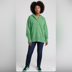 Bucket List Catch You Later Oversized Kelly Green French Terry Hoodie Size Med